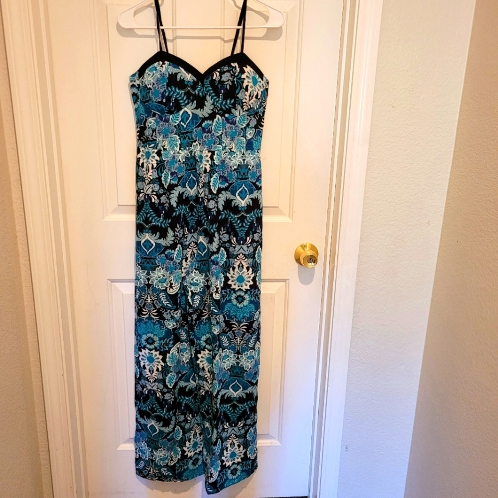 Xhilation Women's Elegant Blue and Black Jumpsuit